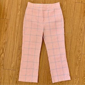 Wild Honey Pink Plaid High Waist Relaxed Pant L
